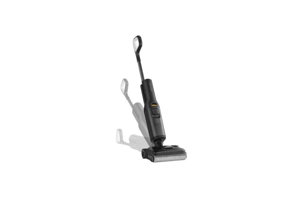 Aspirateur laveur Roborock couché à plat grâce à son châssis FlatReach 2.0